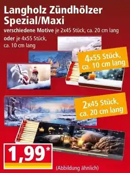 Norma Langholz Zündhölzer Spezial/Maxi Angebot