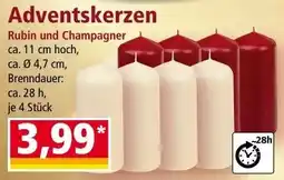 Norma Adventskerzen Rubin und Champagner Angebot