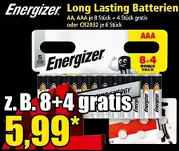 Norma Energizer Long Lasting Batterien Angebot