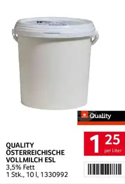 Transgourmet Quality Österreichische Vollmilch ESL Angebot