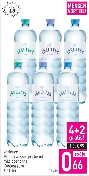 Vöslauer Mineralwasser prickelnd, mild oder ohne Kohlensäure