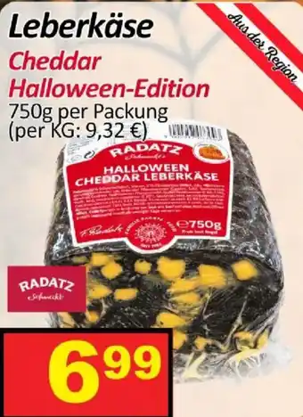 Radatz Leberkäse Cheddar Halloween-Edition