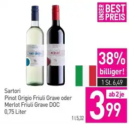 Sutterlüty Sartori Pinot Grigio Friuli Grave oder Merlot Friuli Grave DOC Angebot