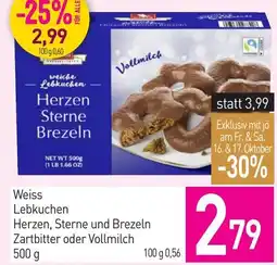 Sutterlüty Weiss Lebkuchen Herzen, Sterne und Brezeln Angebot
