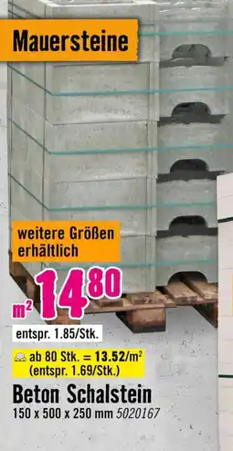 Hornbach Beton Schalstein Angebot