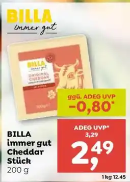 ADEG Billa immer gut Cheddar Stück Angebot