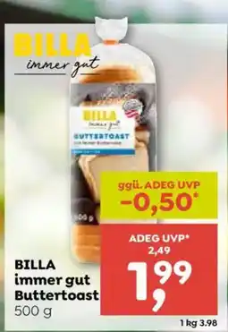 ADEG Billa immer gut Buttertoast Angebot