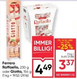 Maximarkt Ferrero Raffaello oder Giotto Angebot