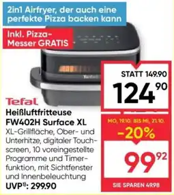 Maximarkt Tefal Heißluftfritteuse FW402H Surface XL Angebot