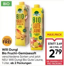 Maximarkt Willi Dungl Bio Frucht-Gemüsesaft Angebot