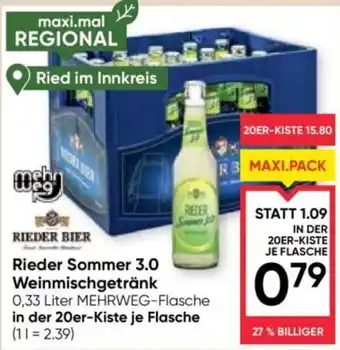 Maximarkt Rieder Sommer 3.0 Weinmischgetränk Angebot