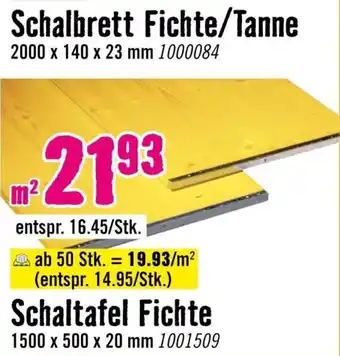 Schalbrett Fichte/Tanne