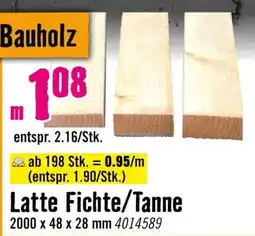 Hornbach Latte Fichte/Tanne Angebot
