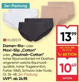 Maximarkt Huber Damen-Rio- oder Maxi-Slip „Cotton“ oder „Hautnah-Cotton“ Angebot