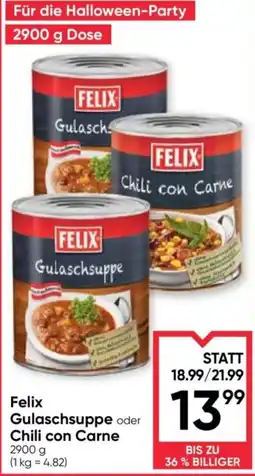 Maximarkt Felix Gulaschsuppe oder Chili con Carne Angebot