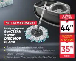 Maximarkt Leifheit Set clean twist disc mop black Angebot
