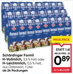 Maximarkt Schärdinger Formil H-Vollmilch, 3,5 % Fett oder H-Leichtmilch, 0,5 % Fett Angebot