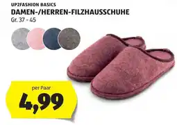 Hofer UP2FASHION BASICS DAMEN-/HERREN-FILZHAUSSCHUHE Angebot