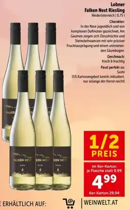 Interspar Lobner Falken Nest Riesling Angebot