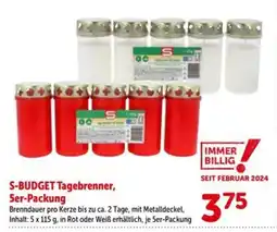 Interspar S-BUDGET Tagebrenner Angebot