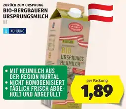Hofer Bio-Bergbauern Ursprungsmilch Angebot