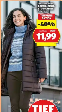 Hofer UP2FASHION WOMEN DAMEN-LEICHT-STEPPMANTEL Angebot