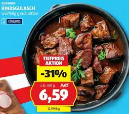 Hofer Sonnhof Rindsgulasch Angebot