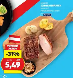 Hofer Sonnhof Schweinsbraten Angebot