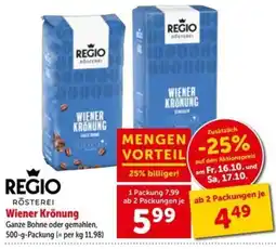 Interspar Regio Rösterei Wiener Krönung Angebot