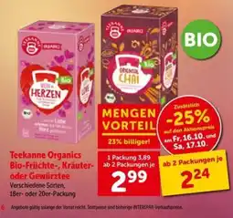 Interspar Teekanne Organics Bio-Früchte-, Kräuter- oder Gewürztee Angebot
