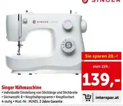 Interspar Singer Nähmaschine Angebot