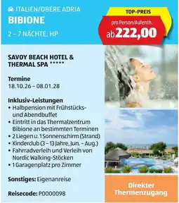 Hofer Italien/obere adria bibione Angebot