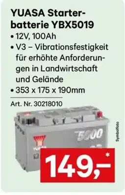 Lagerhaus YUASA Starterbatterie YBX5019 Angebot