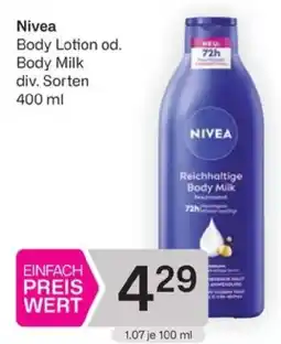 Bipa Nivea Body Milk Angebot