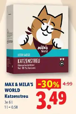 Lidl Max & Mila's World Katzenstreu Angebot
