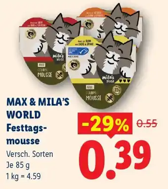 Lidl Max & Mila's World Festtags-mousse Angebot