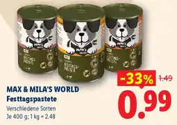 Lidl Max & Mila's World Festtagspastete Angebot
