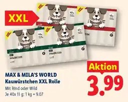 Lidl Max & Mila's World Kauwürstchen XXL Rolle Angebot