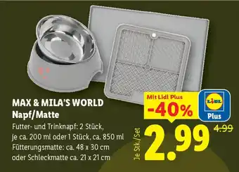 MAX & MILA'S WORLD Napf/Matte