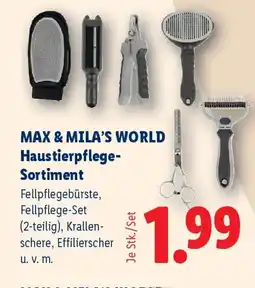 Lidl MAX & MILA'S WORLD Haustierpflege-Sortiment Angebot