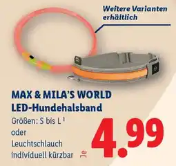 Lidl MAX & MILA'S WORLD LED-Hundehalsband Angebot