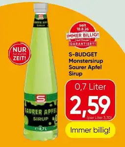 Spar S-Budget Monstersirup Saurer Apfel Sirup Angebot