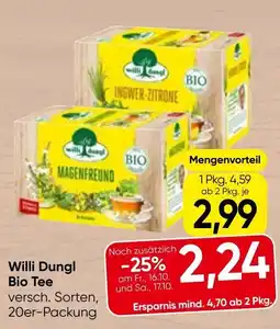 Spar Willi Dungl Bio Tee Angebot