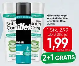 Spar Gillette Rasiergel empfindliche Haut oder Satin Care Angebot