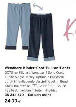 Tchibo Eduscho Wendbare Kinder-Cord-Pull-on-Pants Angebot