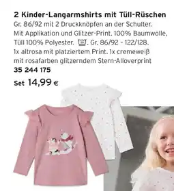 Tchibo Eduscho 2 Kinder-Langarmshirts mit Tüll-Rüschen Angebot