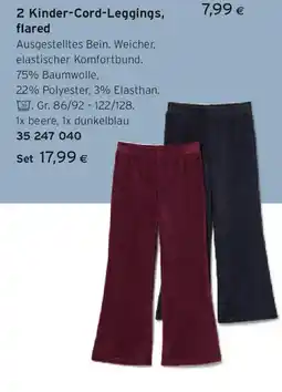Tchibo Eduscho Kinder-Cord-Leggings, flared Angebot