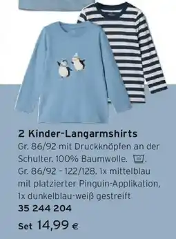 Tchibo Eduscho 2 Kinder-Langarmshirts Angebot
