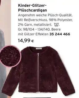 Tchibo Eduscho Kinder-Glitzer-Plüschcardigan Angebot