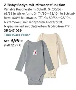 Tchibo Eduscho 2 Baby-Bodys mit Mitwachsfunktion Angebot